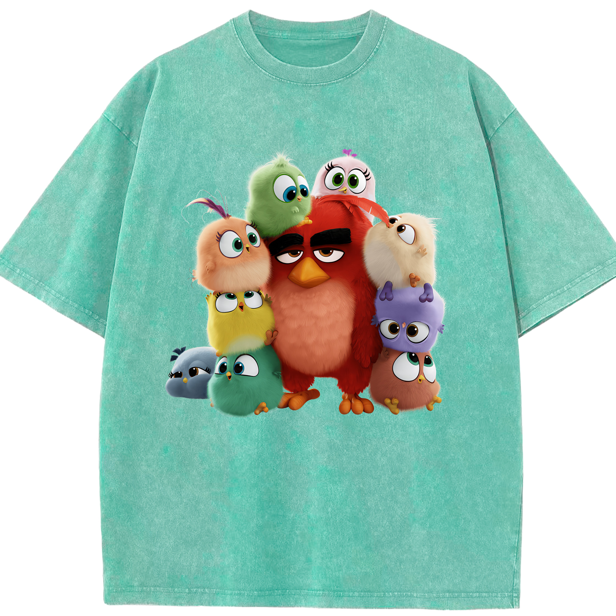 （画像用） Angry Birds アングリーバード 綿100% ヴィンテージ風 半袖Tシャツ（フロントプリント）